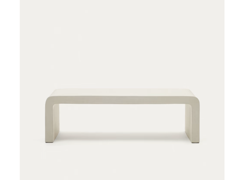 Aiguablava coffee table in white concrete 135 x 65 cm