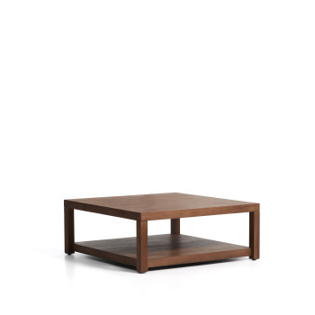 Norani side table in solid wood and acacia veneer 90 x 90 cm