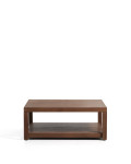 Norani side table in solid wood and acacia veneer 90 x 90 cm