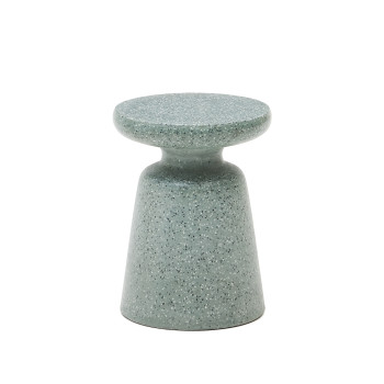 Mesquida outdoor side table in green granite Ø 39 cm