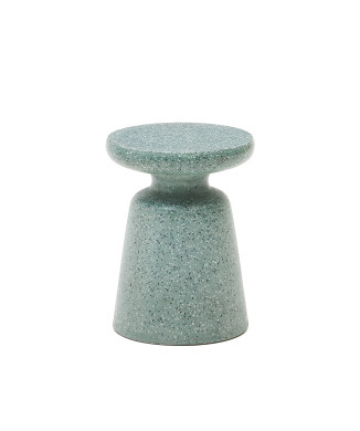 Mesquida outdoor side table in green granite Ø 39 cm