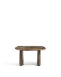 Pirita coffee table in brown marble and solid oak legs with finish