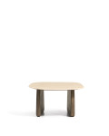 Pirita coffee table in beige travertine and solid oak legs with finish