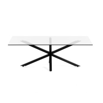 Argo coffee table 130 x 70 cm glass black legs