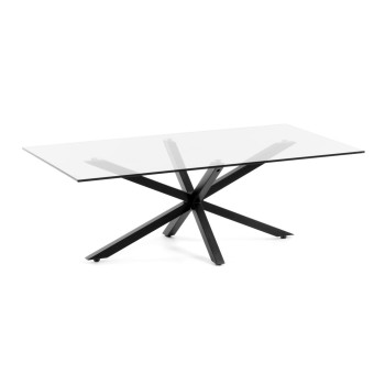Argo coffee table 130 x 70 cm glass black legs