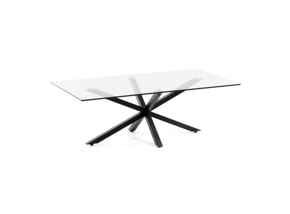 Argo coffee table 130 x 70 cm glass black legs