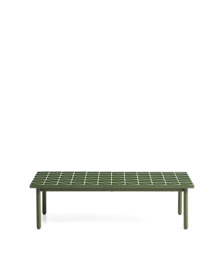 Maurina coffee table in green galvanized steel with green tiles 122 x 61 cm