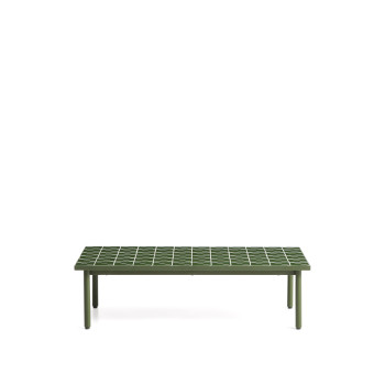 Maurina coffee table in green galvanized steel with green tiles 122 x 61 cm