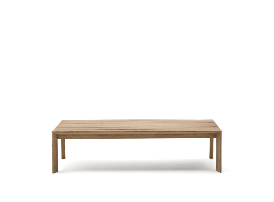 Ambra coffee table in solid acacia wood with a light finish, 82.5 x 140 cm, FSC 100%