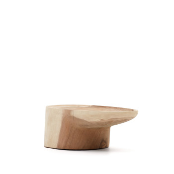 Coffee table with Mosi leg in solid mungur wood Ø 90 x 50 cm