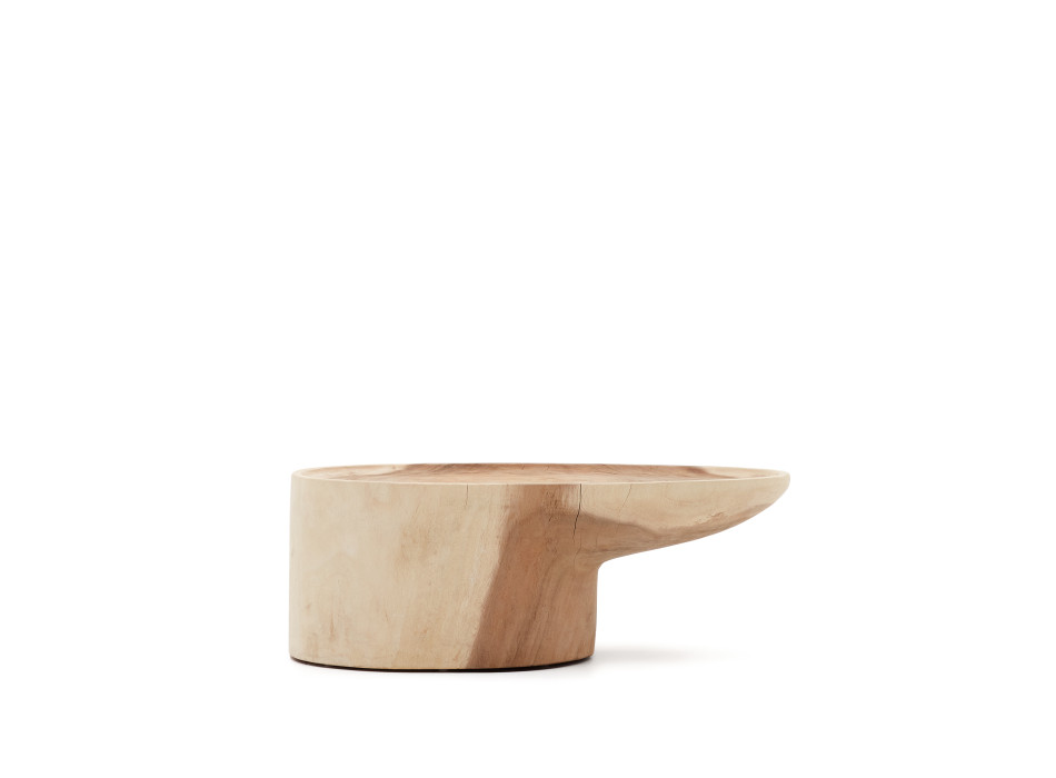 Coffee table with Mosi leg in solid mungur wood Ø 90 x 50 cm