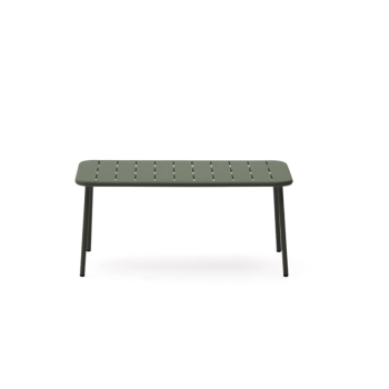 Zivia outdoor coffee table in green galvanized steel 90 x 50 cm
