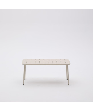 Zivia outdoor coffee table in green galvanized steel 90 x 50 cm