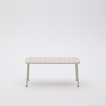 Zivia outdoor coffee table in green galvanized steel 90 x 50 cm