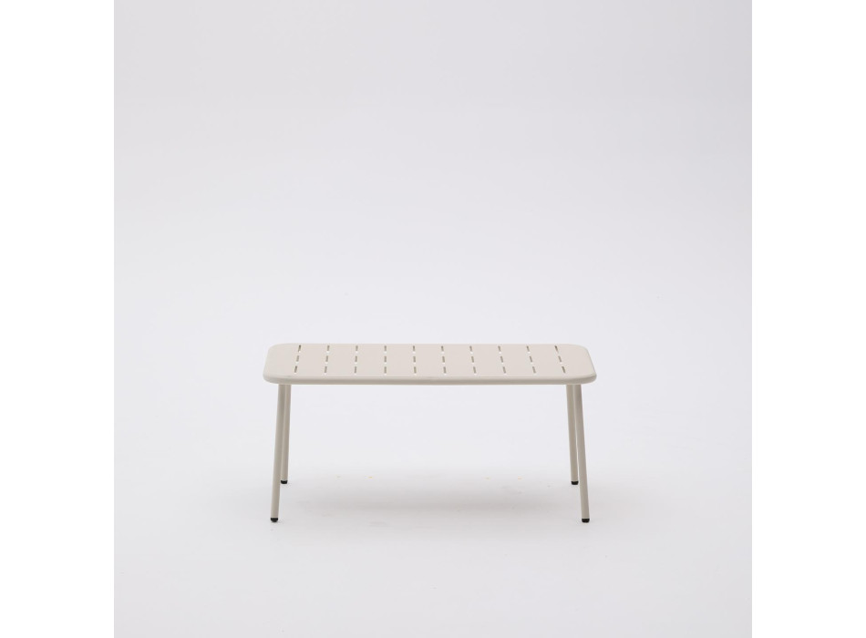 Zivia outdoor coffee table in green galvanized steel 90 x 50 cm