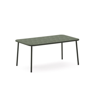 Zivia outdoor coffee table in green galvanized steel 90 x 50 cm