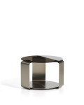 Dolven coffee table in brown glass and brushed steel Ø60 cm