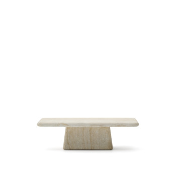 Drasi concrete coffee table with travertine finish, 140 x 70 cm
