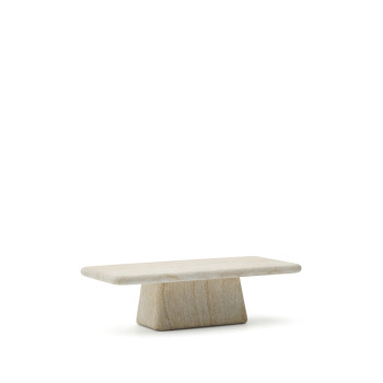 Drasi concrete coffee table with travertine finish, 140 x 70 cm