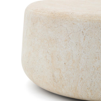 Drasi coffee table in concrete with travertine effect finish, Ø 90 cm