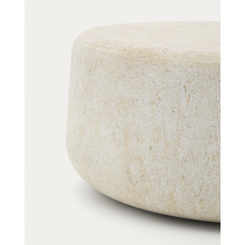 Drasi coffee table in concrete with travertine effect finish, Ø 90 cm