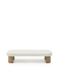 Labra coffee table in concrete and acacia wood, 140 x 70 cm