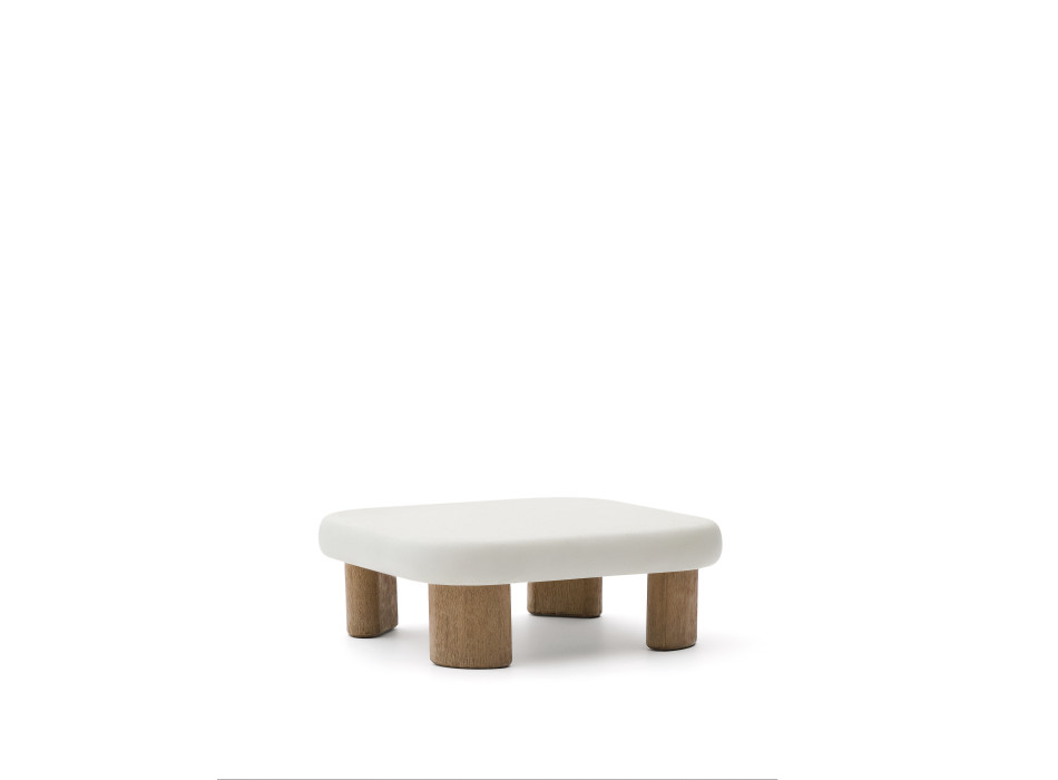 Labra coffee table in concrete and acacia wood, 80 x 80 cm