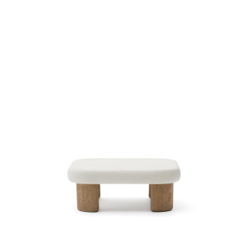 Labra coffee table in concrete and acacia wood, 80 x 80 cm