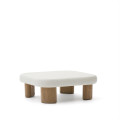 Labra coffee table in concrete and acacia wood, 80 x 80 cm