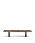Pirita coffee table in brown marble and solid oak legs with finish