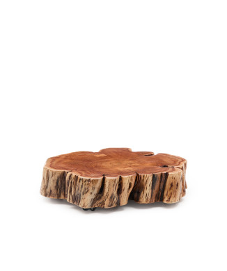 Tavine coffee table in solid bleached acacia wood with wheels Ø65 cm