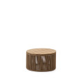 Dandara coffee table in steel, beige rope and solid acacia wood Ø60 FSC 100%