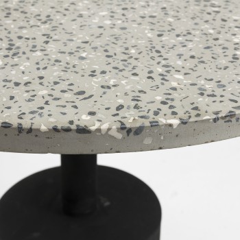 Delano coffee table in grey terrazzo and steel legs