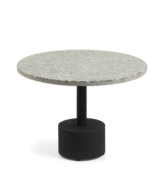 Delano coffee table in grey terrazzo and steel legs