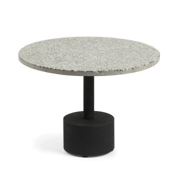 Delano coffee table in grey terrazzo and steel legs
