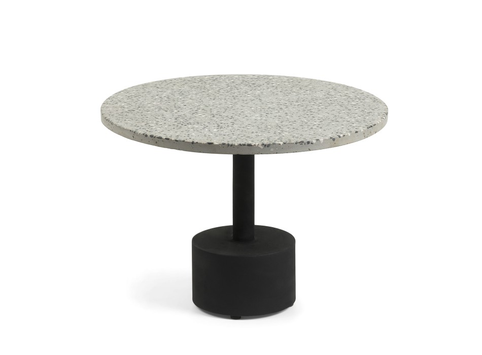 Delano coffee table in grey terrazzo and steel legs