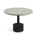 Delano coffee table in grey terrazzo and black finish steel legs Ø 55 cm