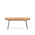 Salguer outdoor coffee table, solid acacia wood, brown steel, Ø 100 x 50 cm, FSC 100%