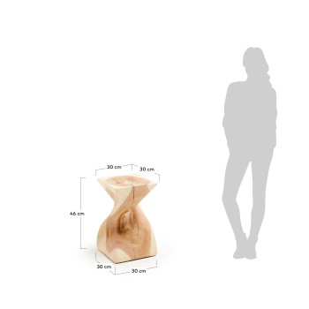 Hakon coffee table in solid mungur wood 30 x 30 cm