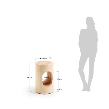 Halker coffee table in solid mungur wood Ø 30 cm