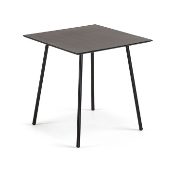 Mathis coffee table in fibre cement with steel legs in black finish 75 x 75 cm