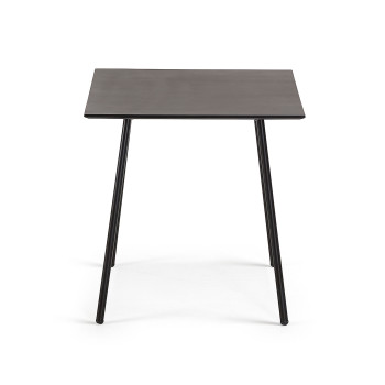Mathis coffee table in fibre cement with steel legs in black finish 75 x 75 cm
