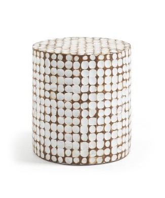 Necoco coffee table in solid mango wood and coconut shells