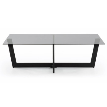 Plam coffee table 120 x 70 cm black glass