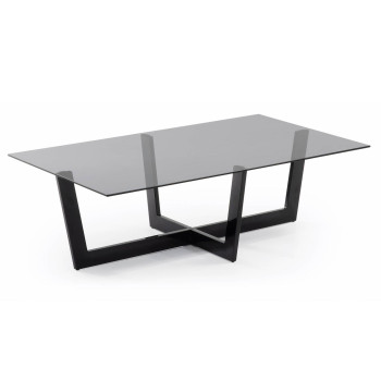 Plam coffee table 120 x 70 cm black glass