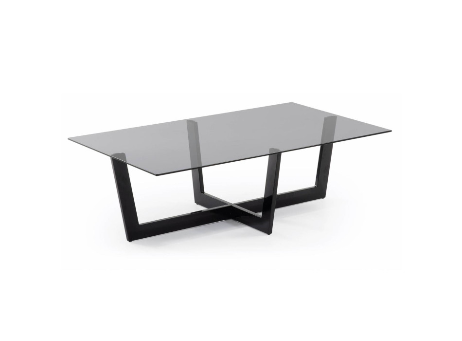 Plam coffee table 120 x 70 cm black glass