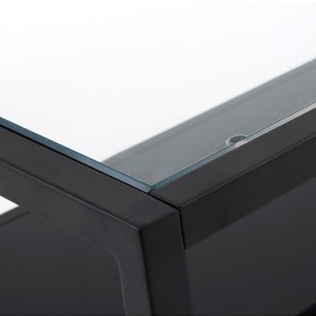 Blackhill 80 x 80 cm square coffee table in black transparent glass