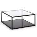 Blackhill 80 x 80 cm square coffee table in transparent black glass