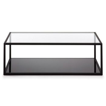 Blackhill rectangular coffee table 110 x 60 cm, black transparent glass
