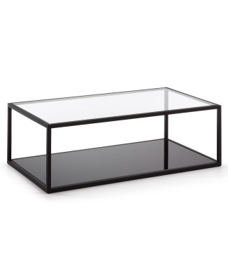 Blackhill rectangular coffee table 110 x 60 cm, black transparent glass